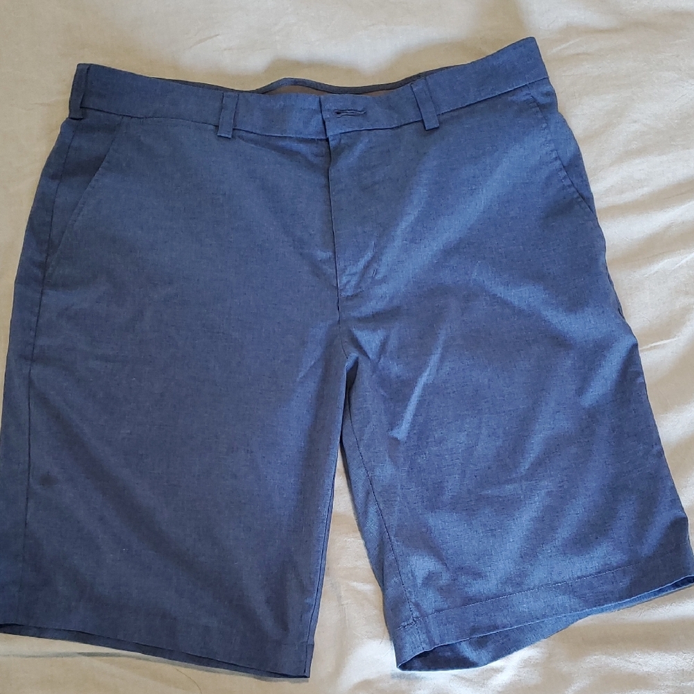 Grand Slam Blue Flat Front Shorts with Belt Loops